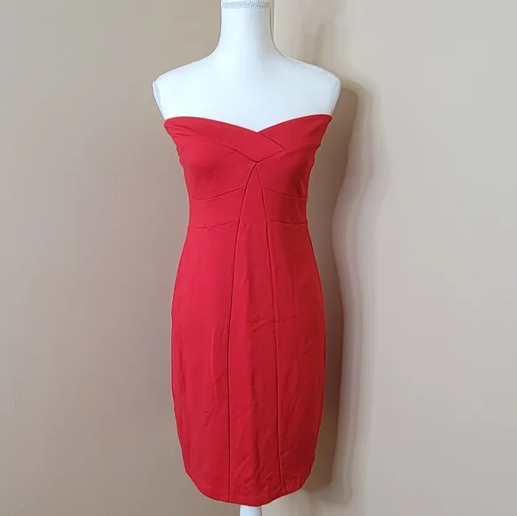 MNG by Mango Red Strapless Dress Size M - NWT - Picture 1 of 8